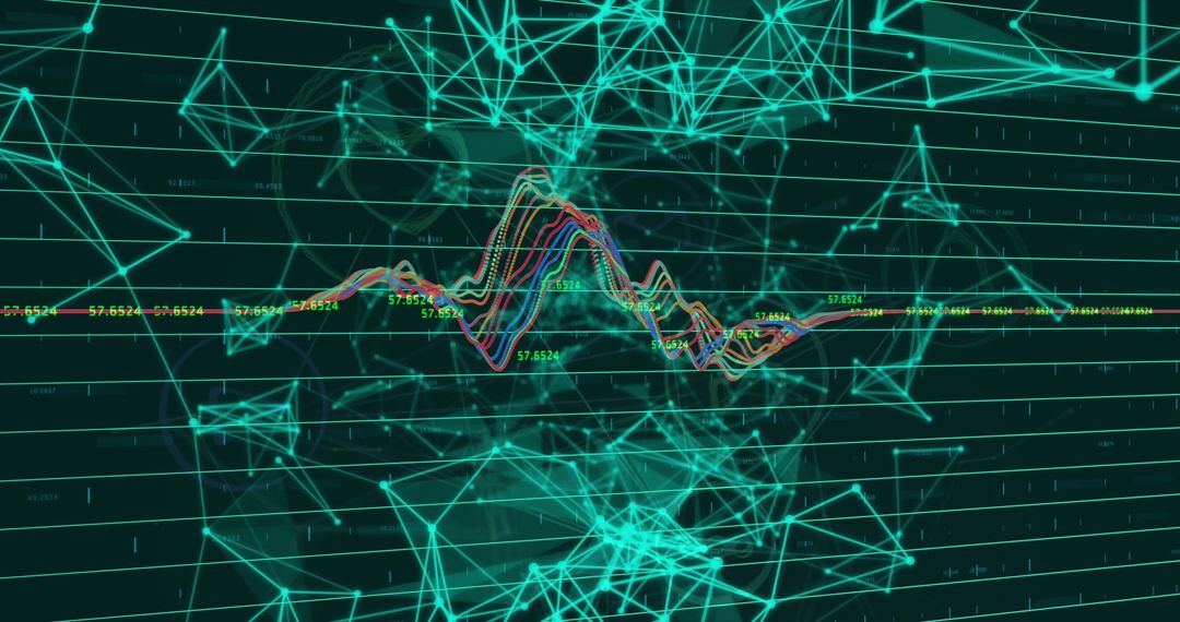 Digital Interface with Graphs and Data Lines in Cyber Space - Free Images, Stock Photos and Pictures on Pikwizard.com