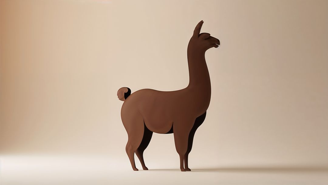 Modern Brown Llama Sculpture with Minimalist Design