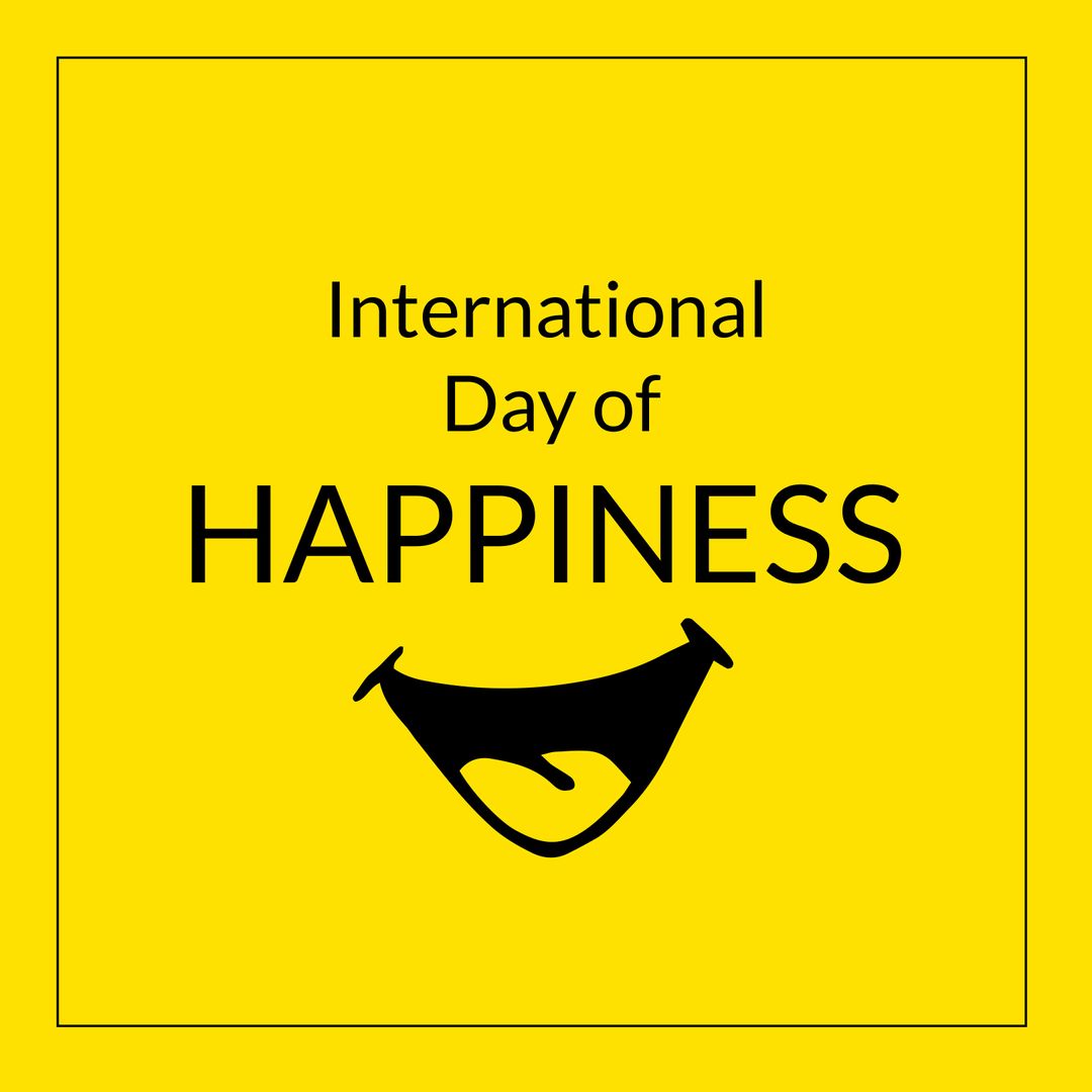International Day of Happiness Celebration Banner with Smile