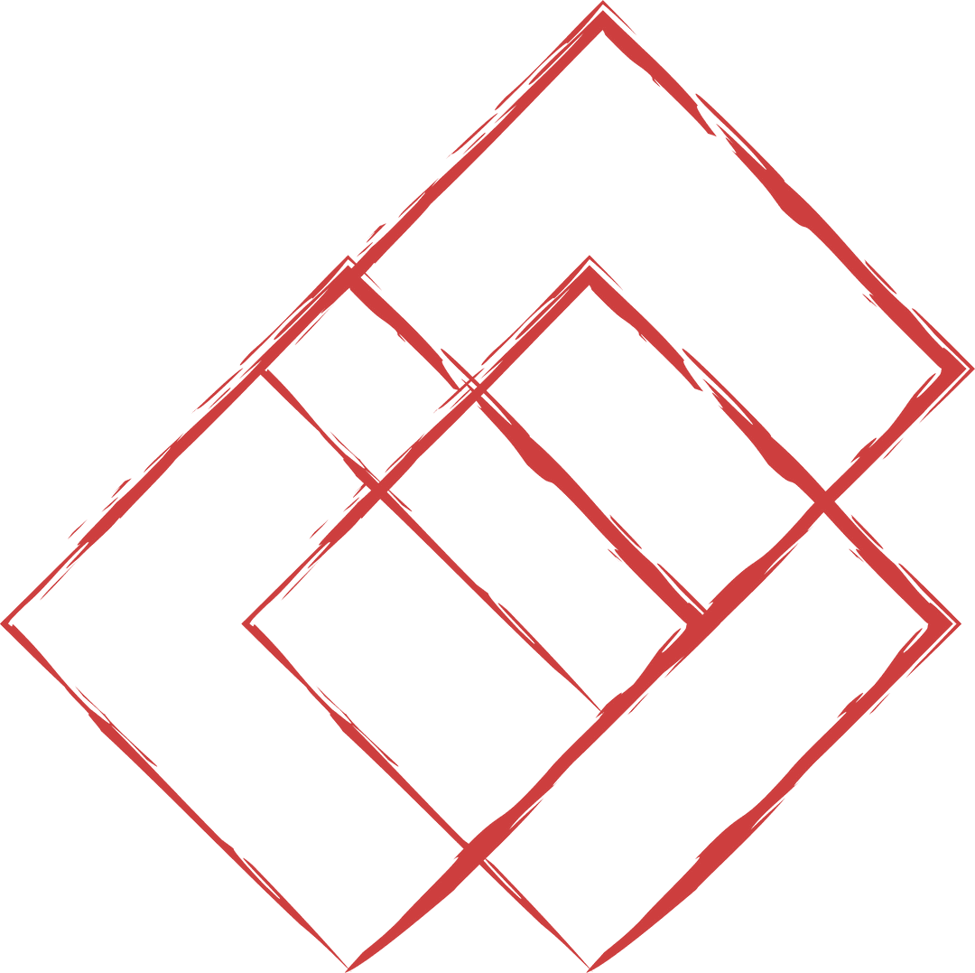 Red Abstract Geometric Shapes on Transparent Background