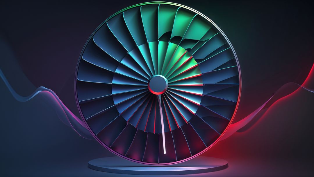 Futuristic Turbine with Glowing Gradient Lights