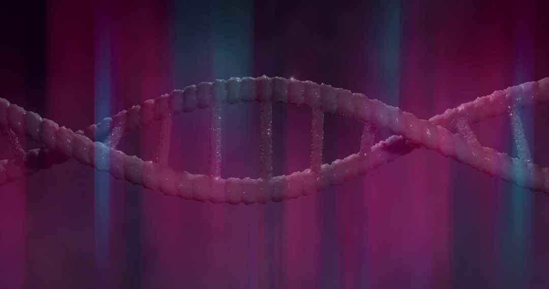 Shimmering DNA Helix in Abstract Futuristic Lightscape