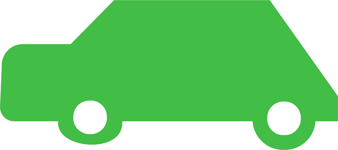 Green Car Symbol on Transparent Background