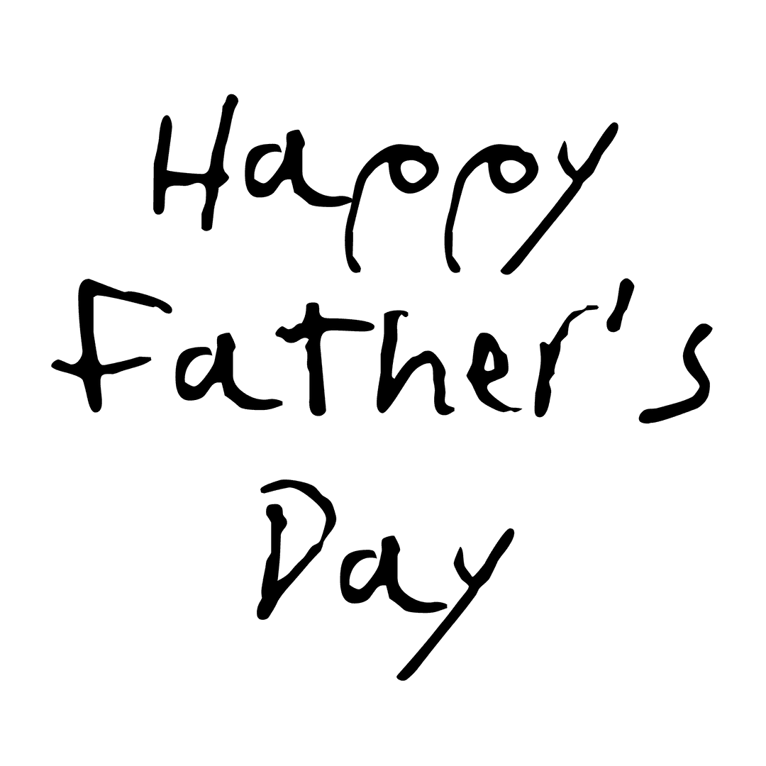 Transparent Happy Father's Day Text Design with Modern Font