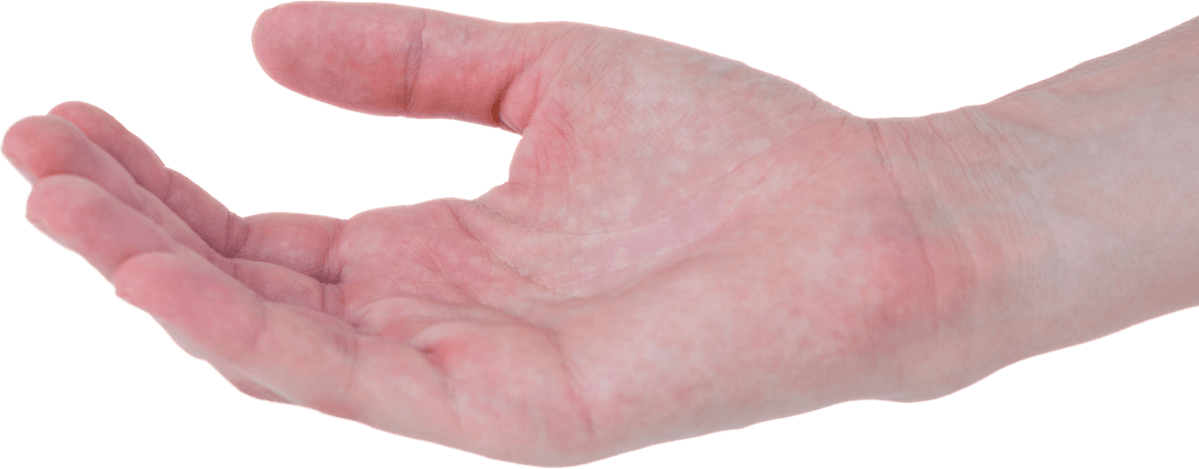 Transparent Female Hand Open Gesture Expressing Invitation or Offering