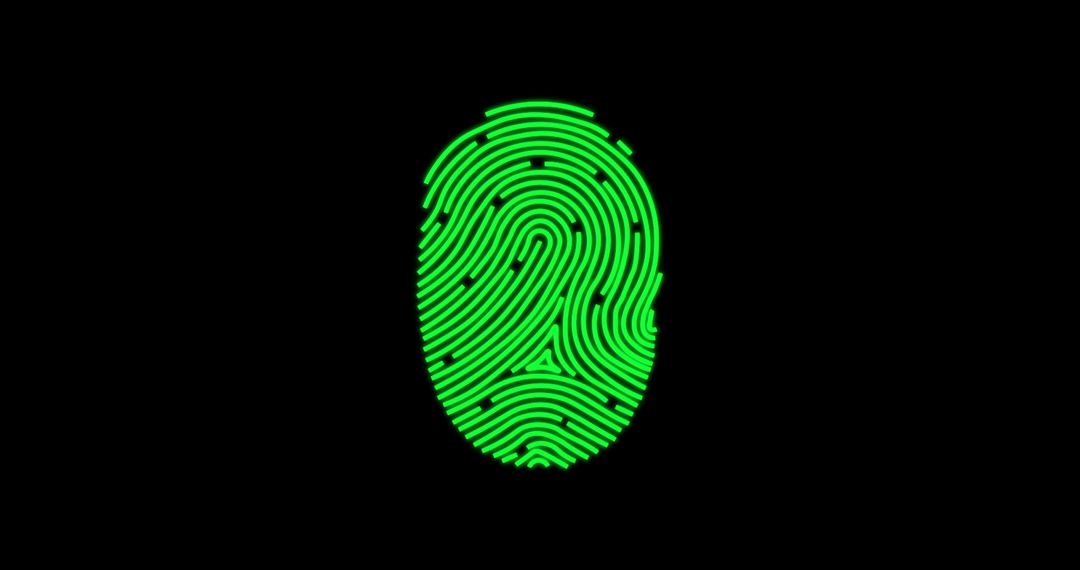 Digital Fingerprint on Black Background for Cyber Security