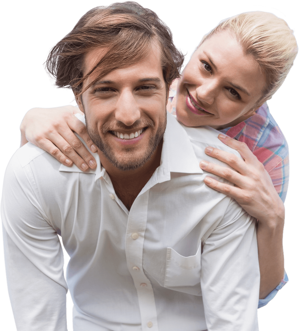 Happy Couple Smiling with Joyful Expressions, Transparent Background