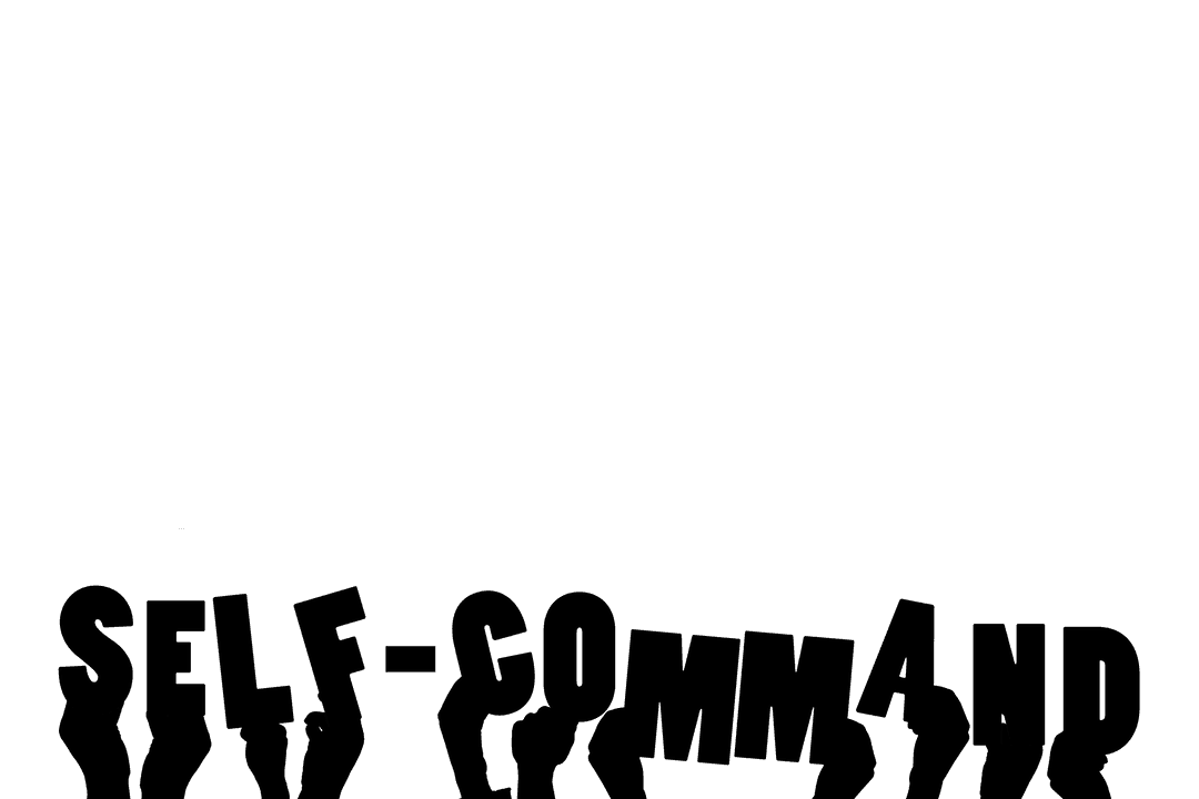 Hands holding self command text on transparent background