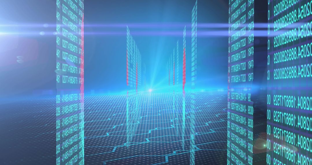 Futuristic Digital Data Flow in Virtual Network