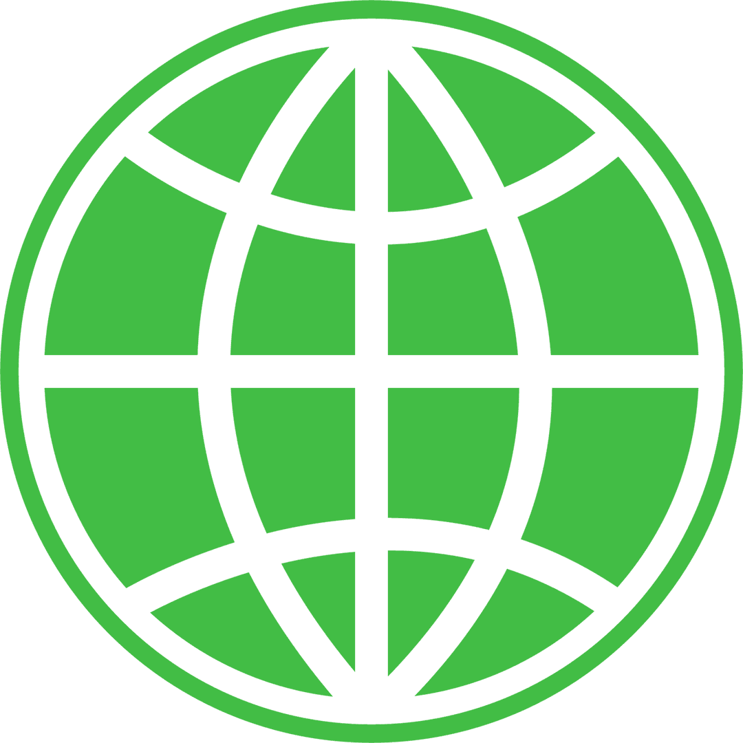 Green Globe Icon on Transparent Background Symbolizing Global Environment