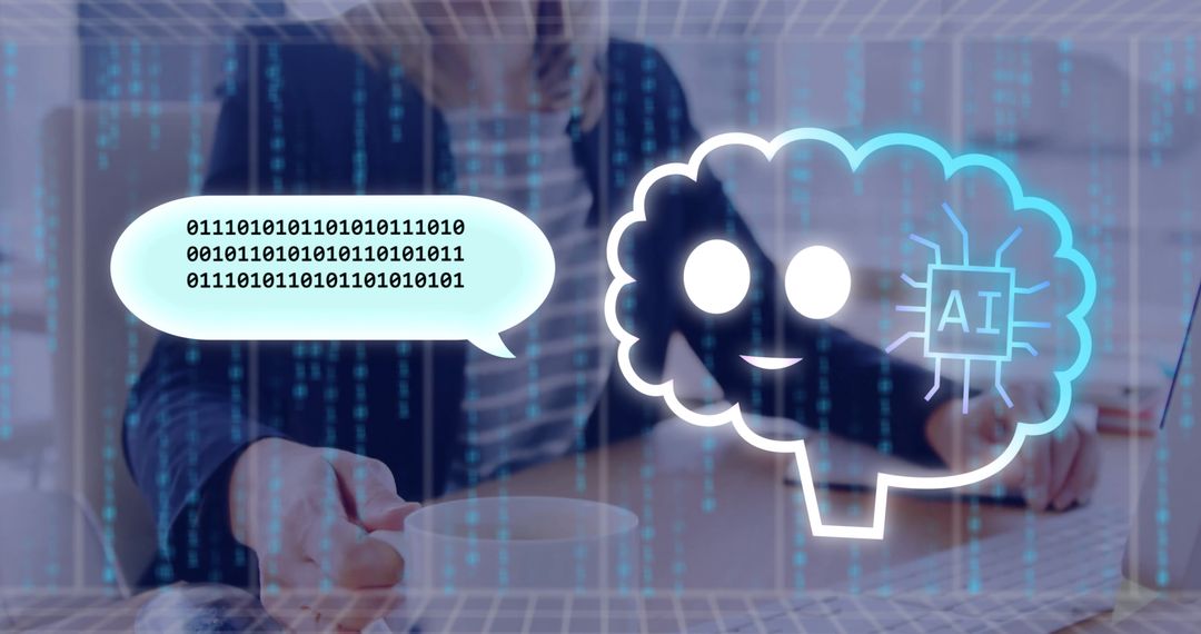 Businesswoman Boosting Productivity with AI Technology