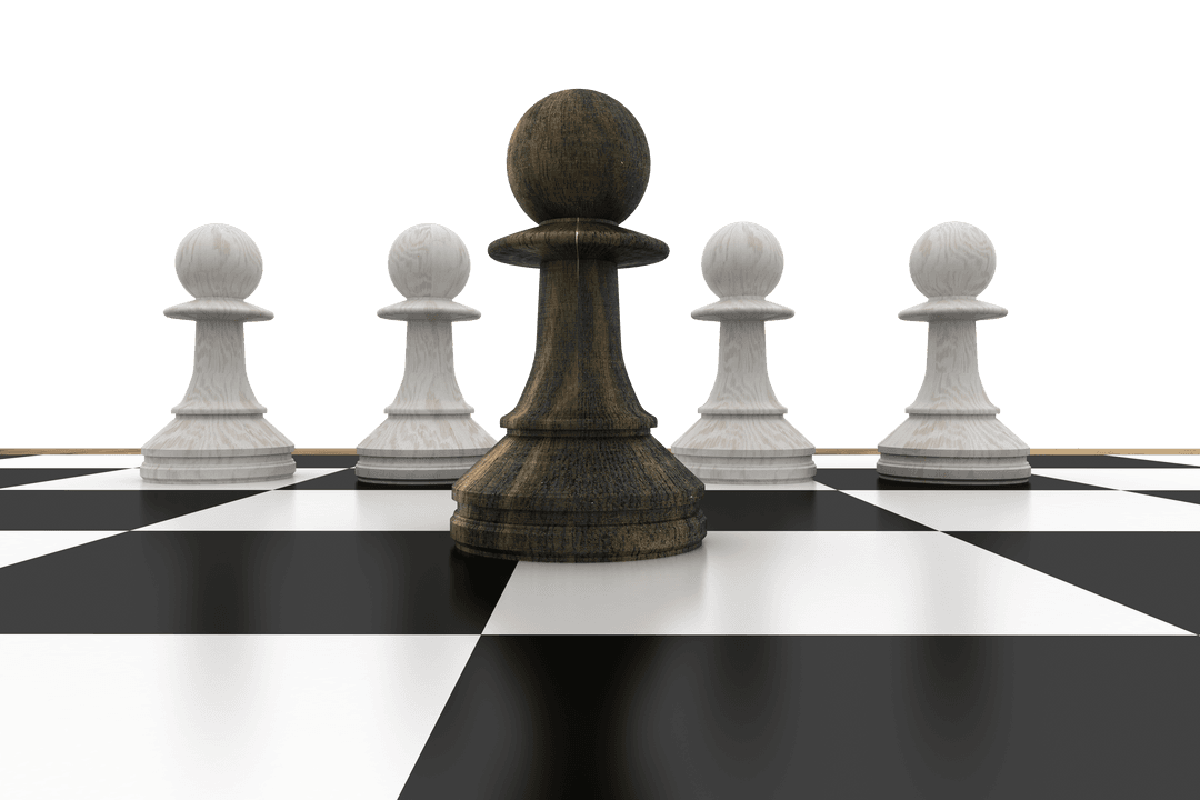 Transparent Chess Pawns Highlighting Leadership