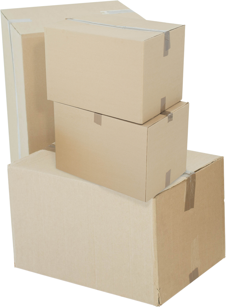 Stacked Cardboard Boxes on Transparent Background Highlighting Storage Packing for Moving - Download Free Stock Images Pikwizard.com