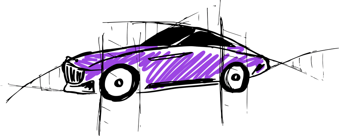 Purple Car Illustration on Transparent Background