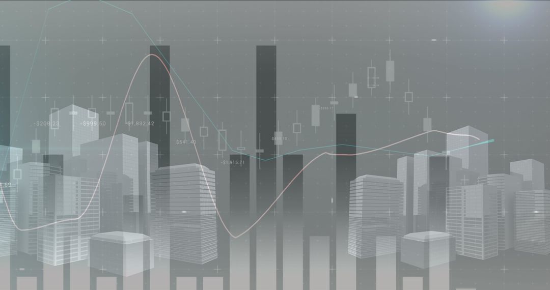 Dynamic Financial Data Overlay Cityscape