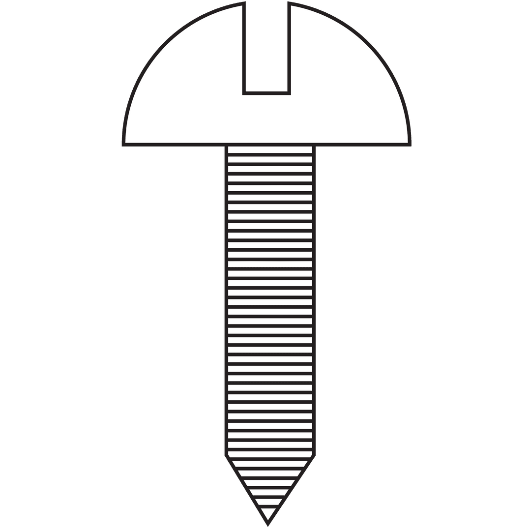 Digital Illustration of White Screw on Transparent Background