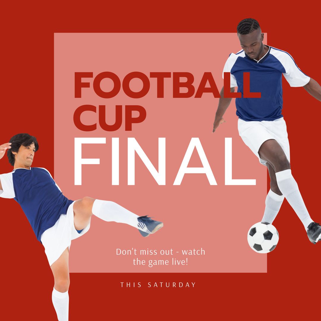 Football Cup Final Advertisement Featuring Players in Action - Download Free Stock Templates Pikwizard.com