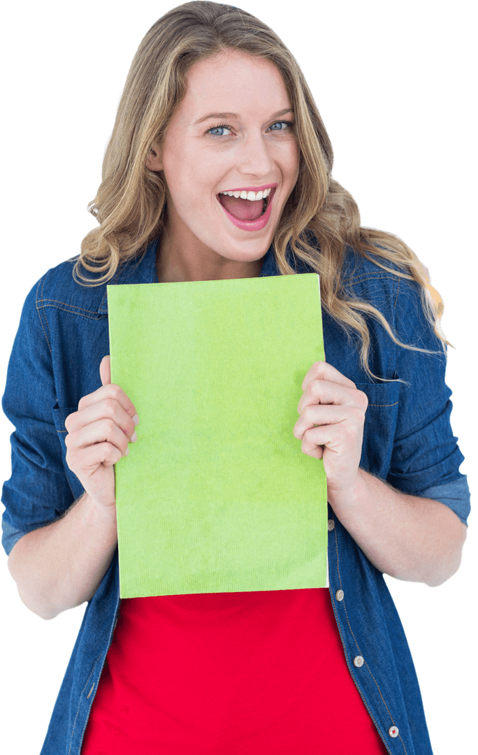 Cheerful Student Holding Notebook with Transparent Background