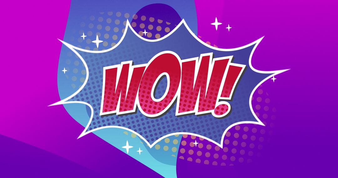Colorful Comic Style Speech Bubble with 'Wow!' Text