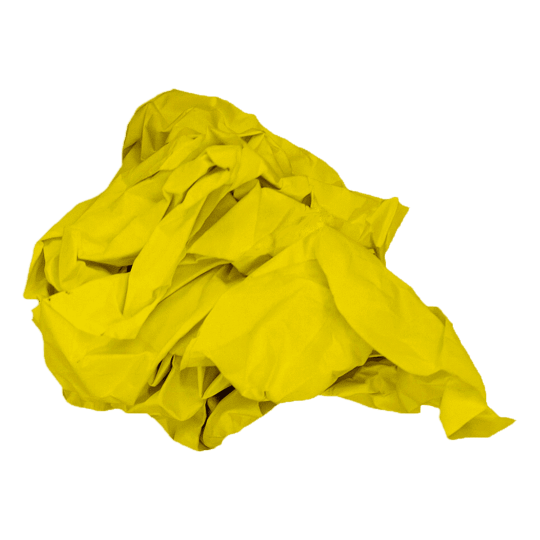 Crumpled Yellow Cloth on Transparent Background with Isolated Abstract Shape