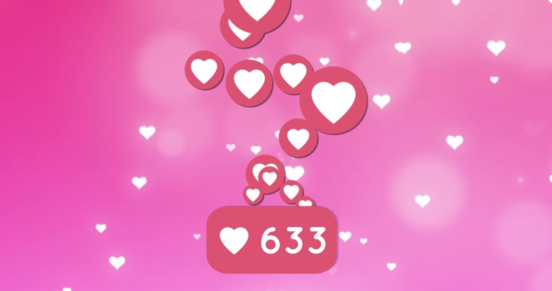 Floating Social Media Likes Digital Animation Concept