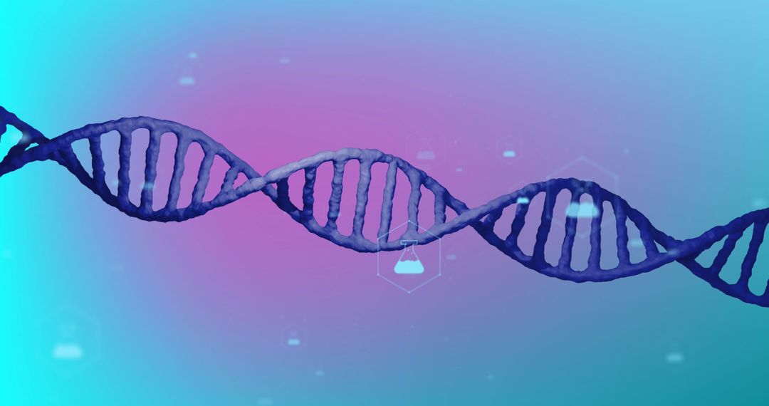 Futuristic DNA Strand Connecting Science and Digital Data