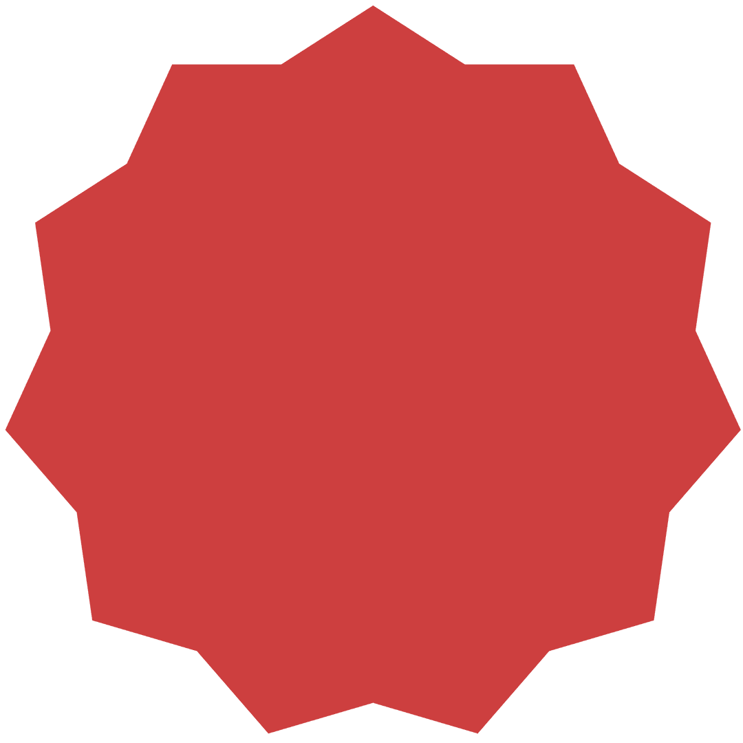 Red Geometric Shape on Transparent Background with Copy Space