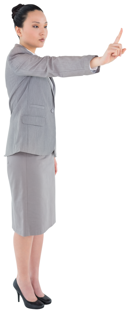 Businesswoman Pointing Upwards with Transparent Background - Download Free Stock Images Pikwizard.com