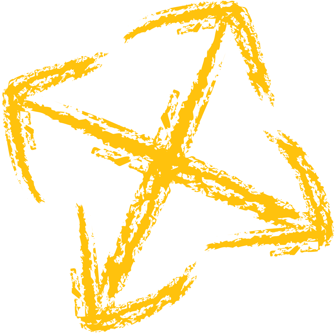 Yellow Brushed Arrows on Transparent Background