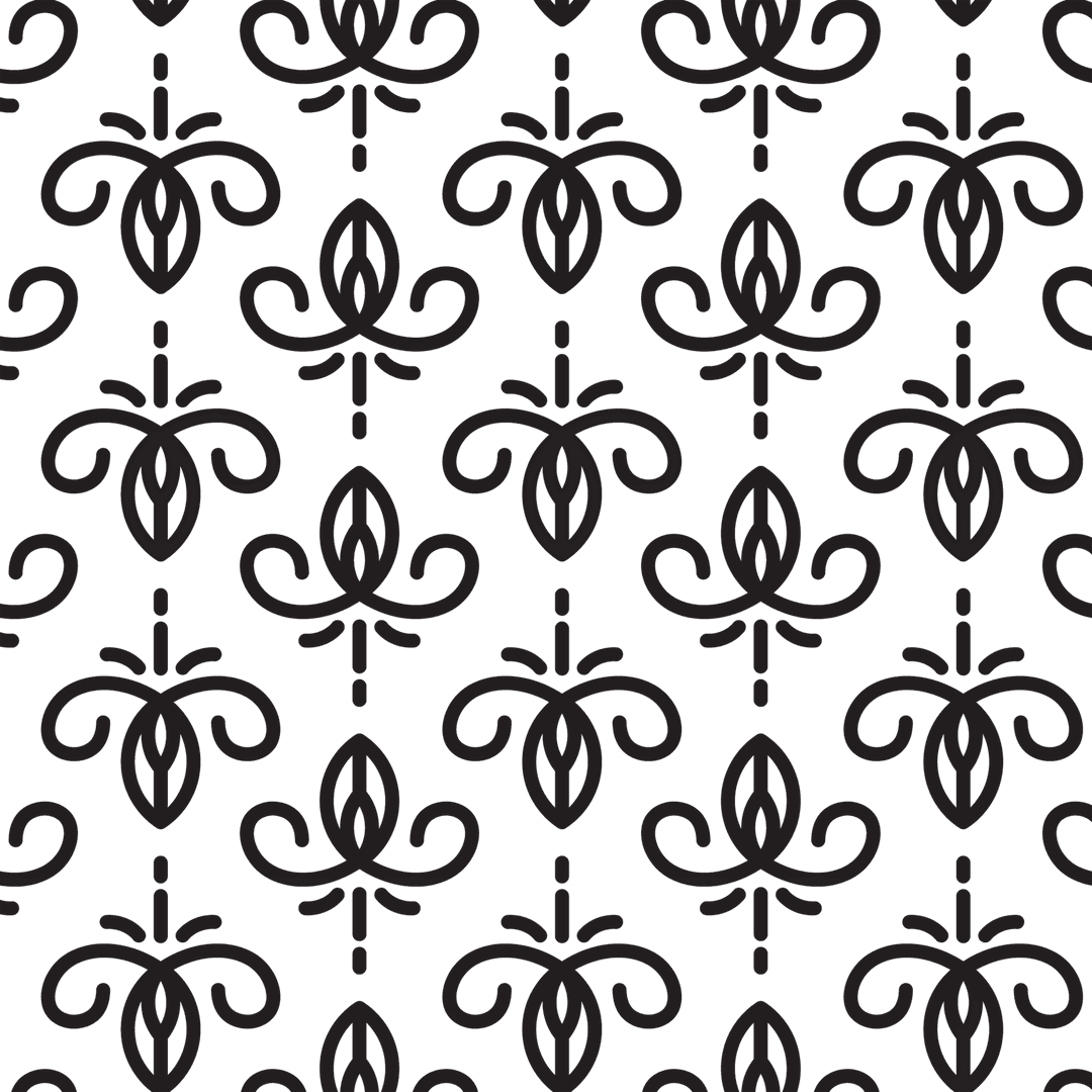 Black Vector Pattern on Transparent Background Seamless Design