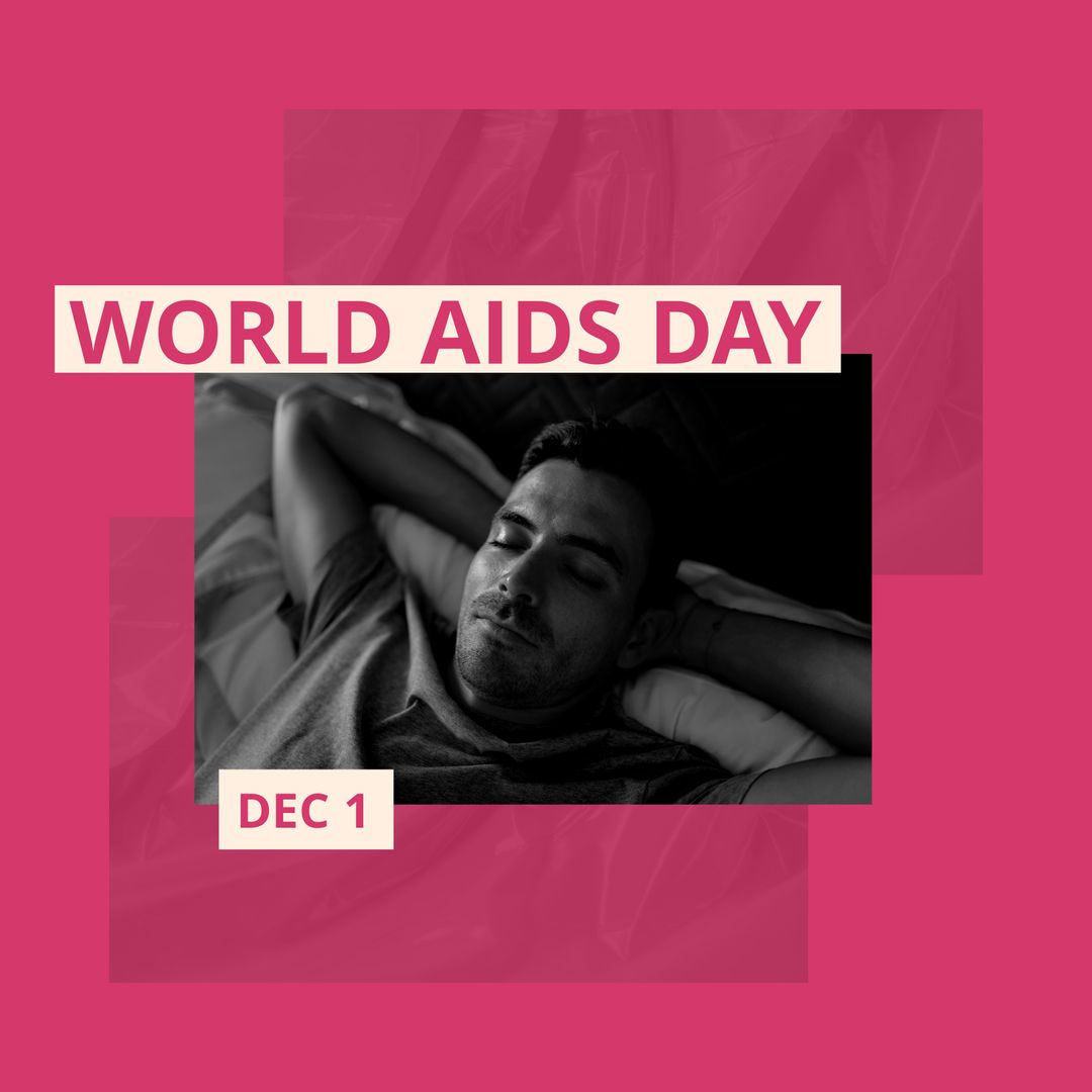 World AIDS Day Awareness with Resting Caucasian Man
