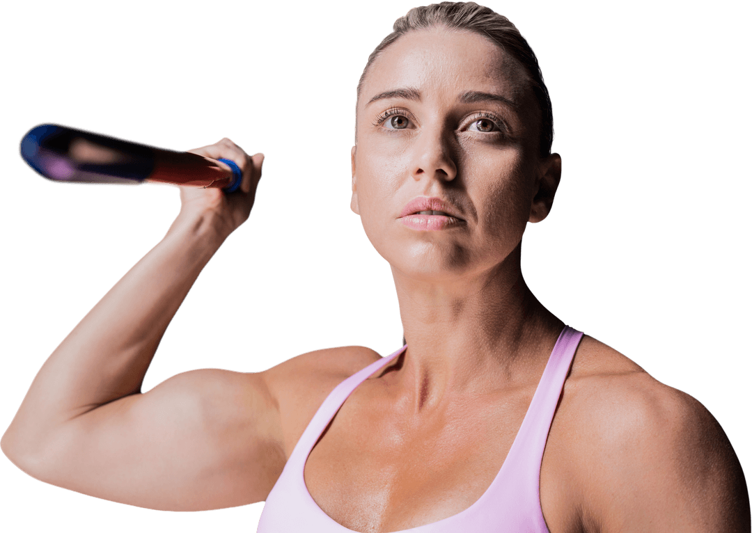 Female Athlete Preparing Javelin Throw with Intense Focus