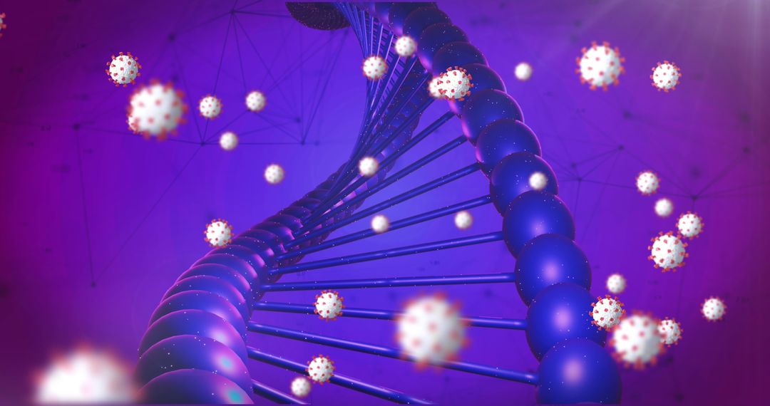 COVID-19 Cells Surrounding DNA with Digital Connections