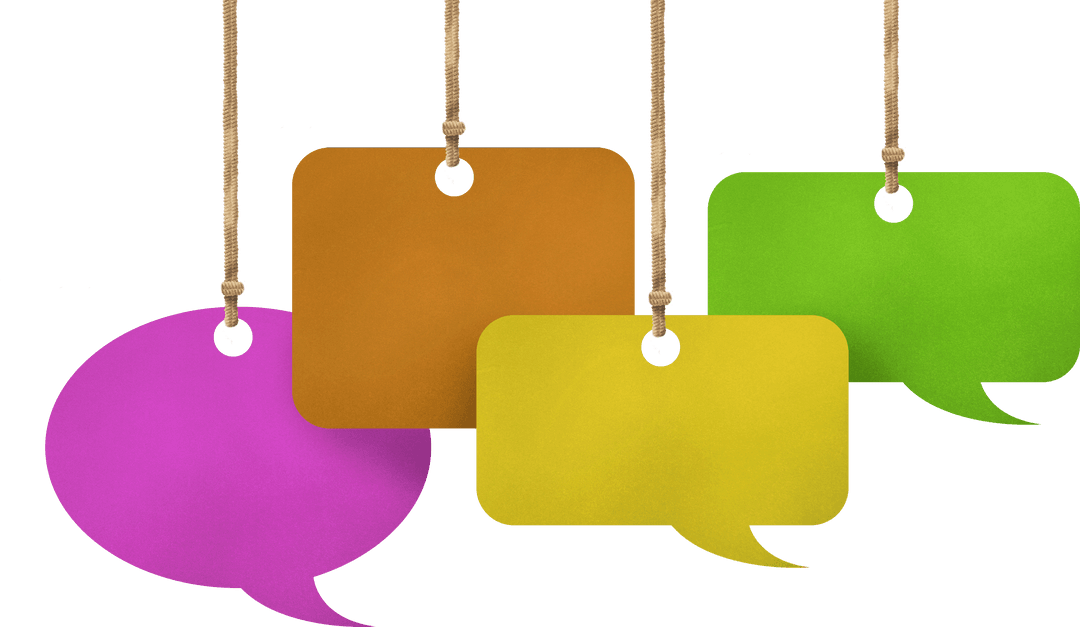 Transparent Vector Colorful Speech Bubbles Design