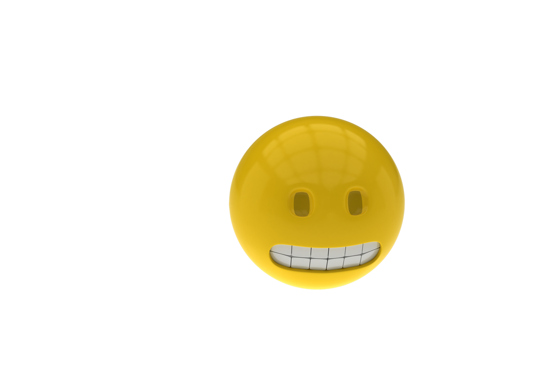 Transparent 3D Emoticon Clenching Teeth on White Background - Download Free Stock Images Pikwizard.com