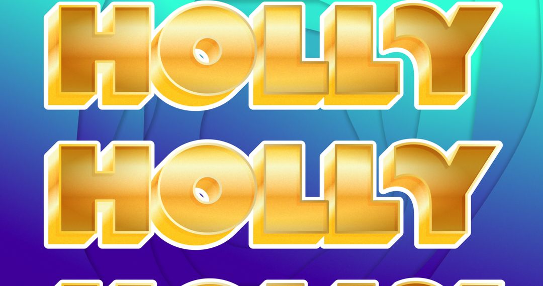 Golden Text Over Vibrant Blue Background Design