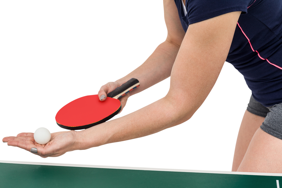 Female Athlete in Action for Table Tennis Game on Transparent Background - Download Free Stock Images Pikwizard.com