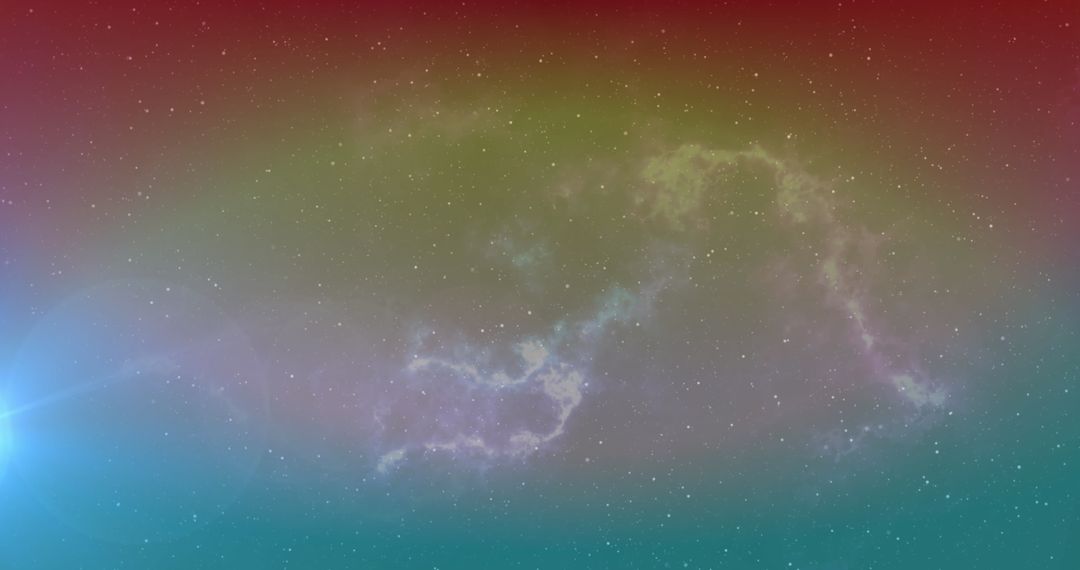 Colorful Celestial Nebula in Starry Space