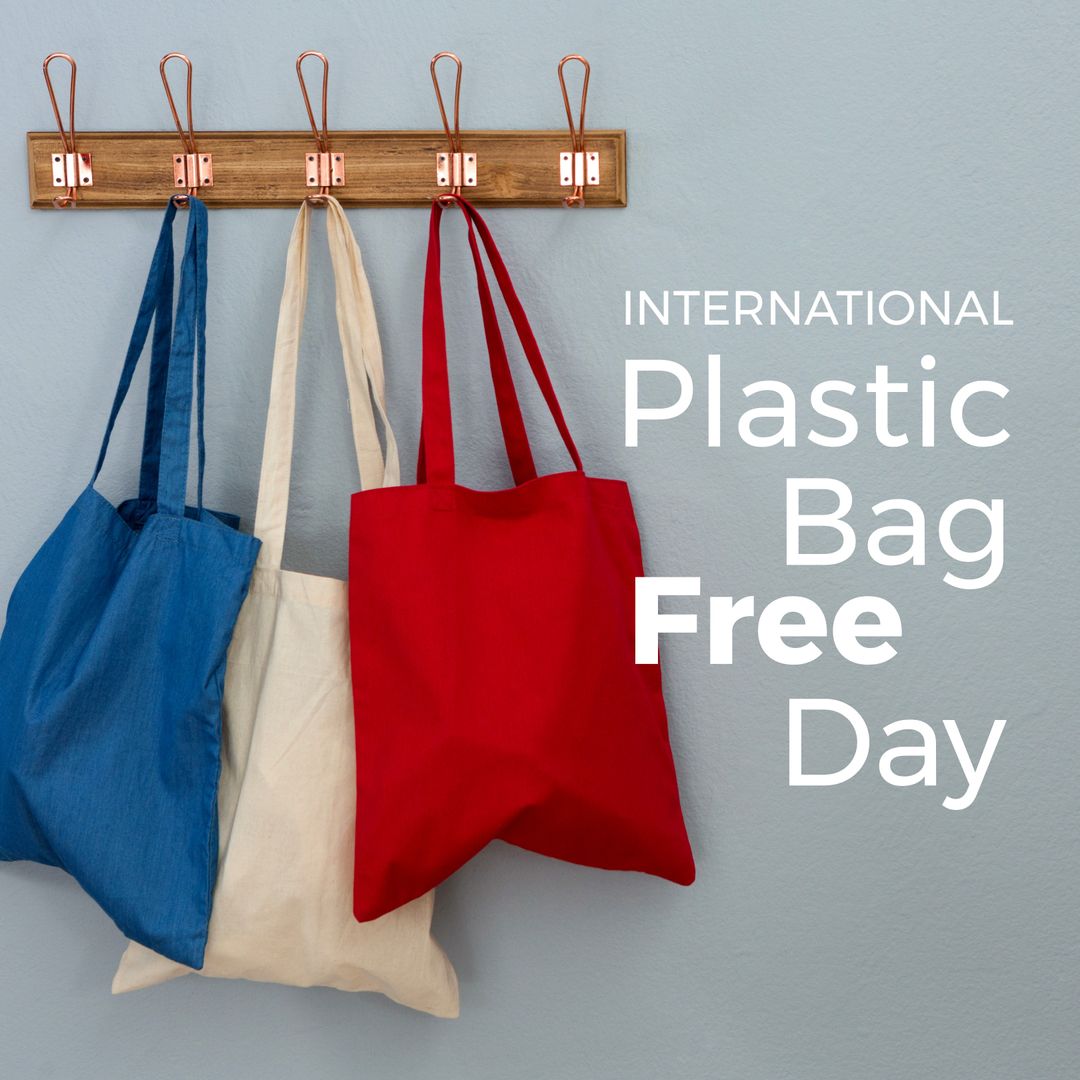 International Plastic Bag Free Day Awareness with Colorful Textile Bags - Download Free Stock Templates Pikwizard.com