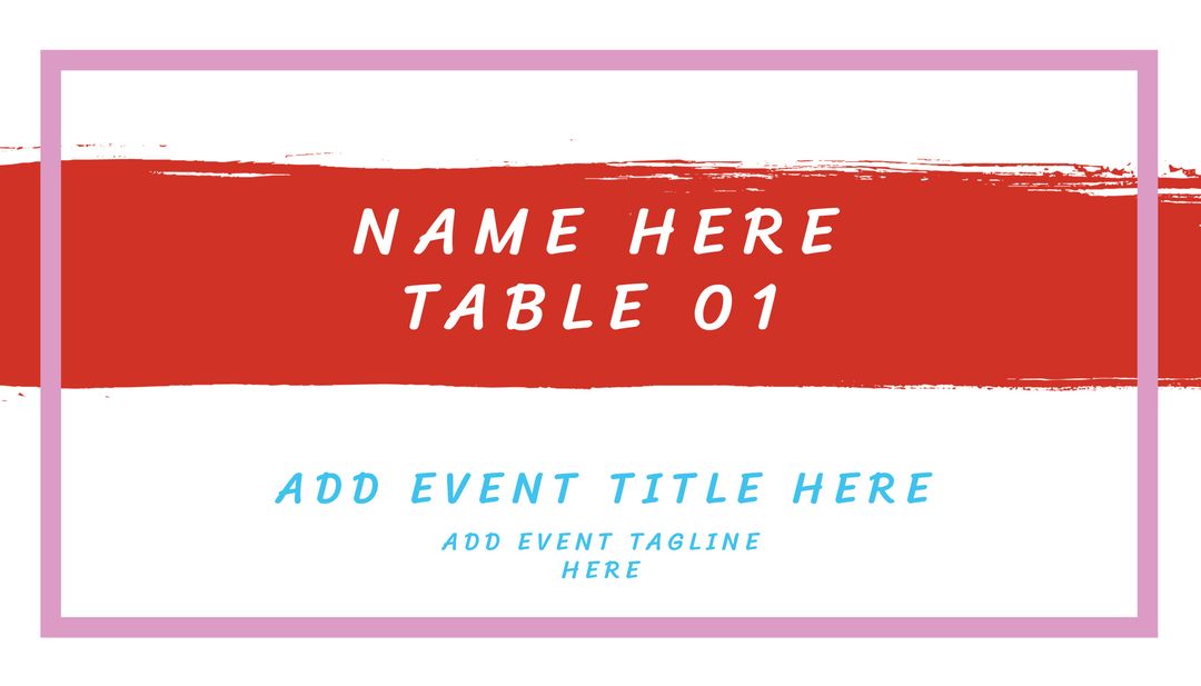 Modern Event Name Card Template with Red Banner - Download Free Stock Images Pikwizard.com