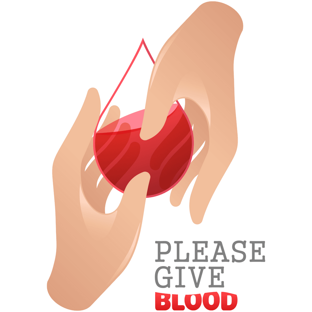 Transparent Blood Donation Awareness Symbol with Call to Donate