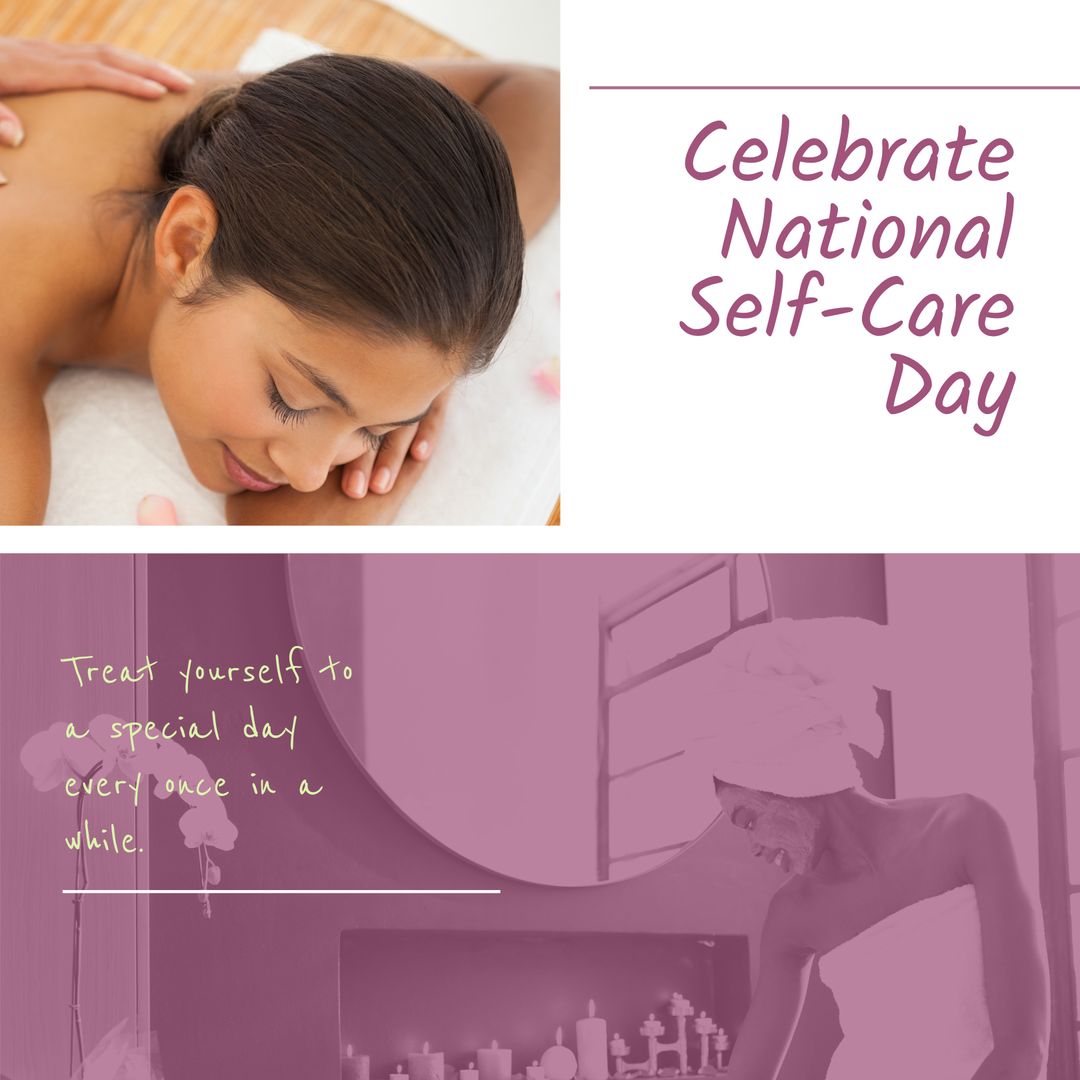 National Self-Care Day Celebration with Relaxation and Spa Scenes