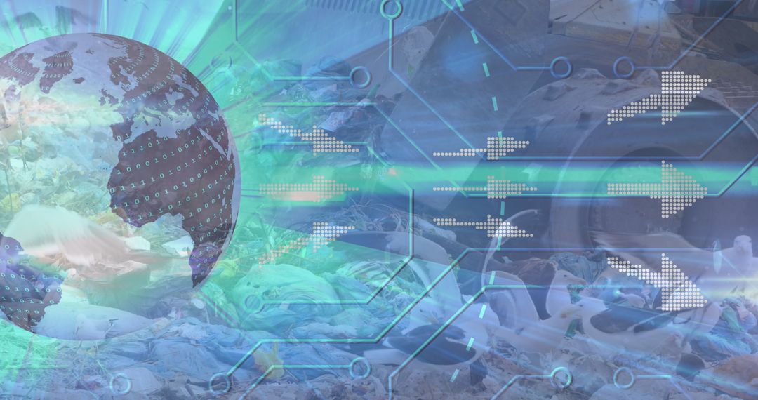 Global Finance Concept with Data and Environmental Issues