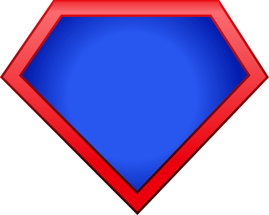 Transparent Vector Shield Emblem with Blue and Red Beveled Design