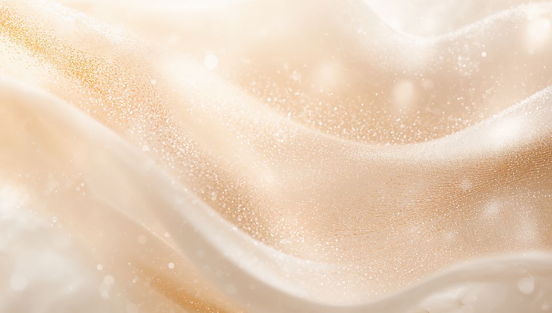 Flowing Champagne Satin Fabric with Glittering Specks and Soft Shimmering Folds