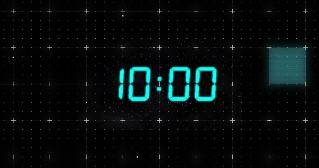 Digital Timer Countdown on Black Grid Background