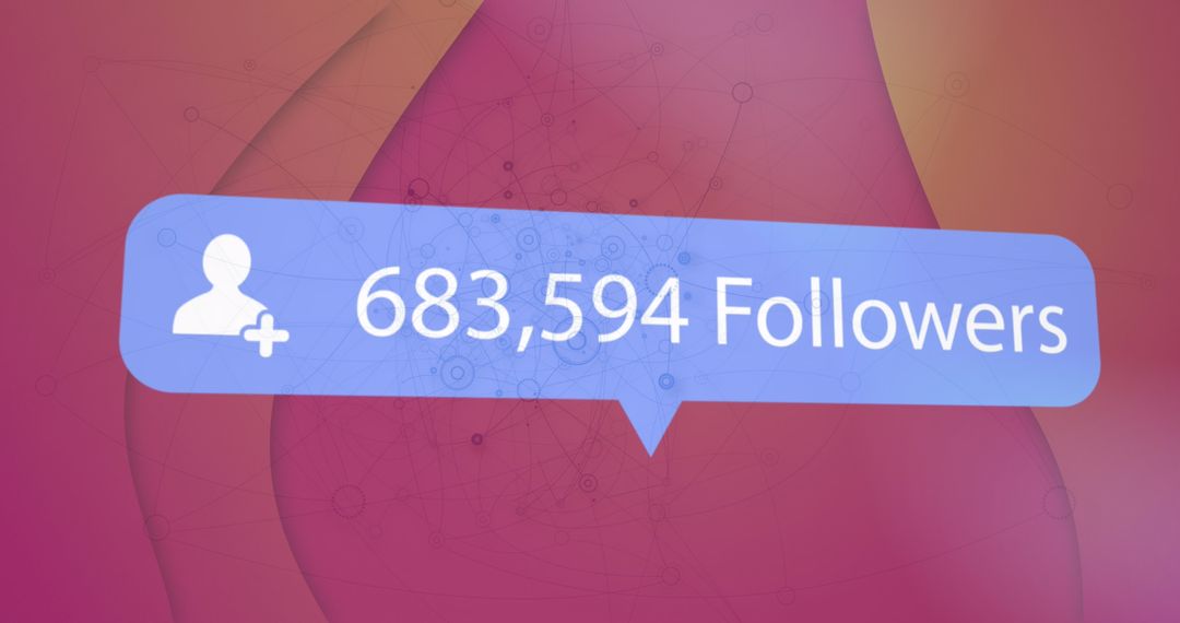 Social Media Followers Count Over Digital Network Background