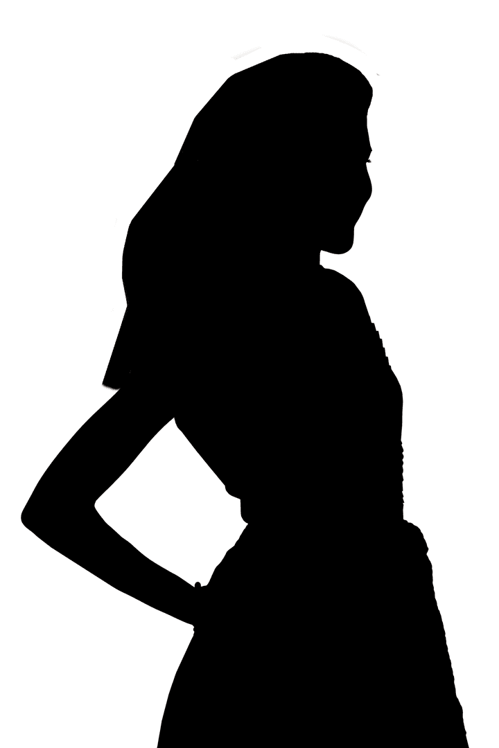 Elegant Female Silhouette with Transparent Background