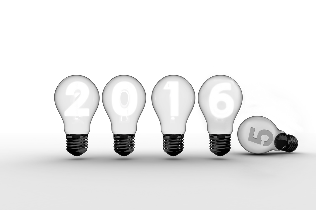 Transparent 2016 New Year Light Bulbs Design, Isolated Vector Illustration - Download Free Stock Images Pikwizard.com