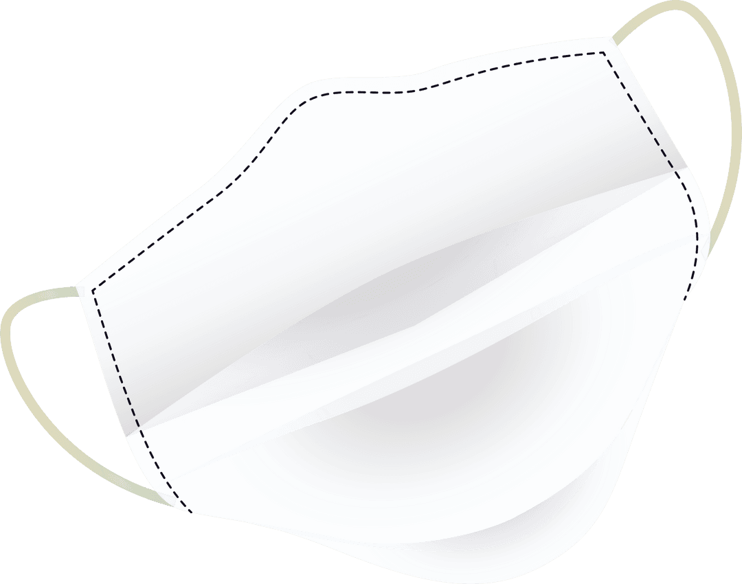 Vector Realistic Medical Face Mask on Transparent Background